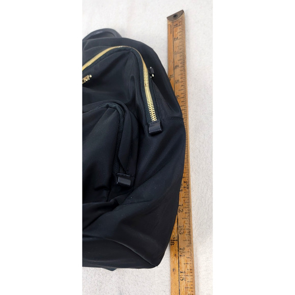 TUMI Voyageur Carson Backpack Black Nylon Gold Hardware Laptop Travel Bag - Picture 14 of 16